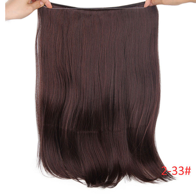 long synthetic hair heat resistant hairpiece fish line straight hair extensions secret invisible hairpieces 130m# / 20inches