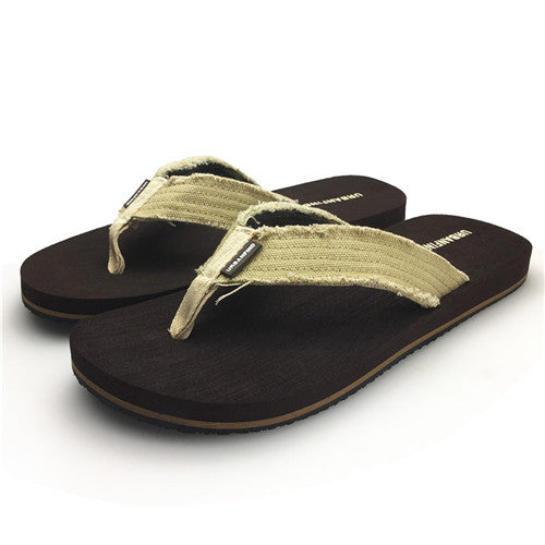urbanfind canvas band man casual slippers summer shoes size 41-46 black / brown colors man fashion flip flops