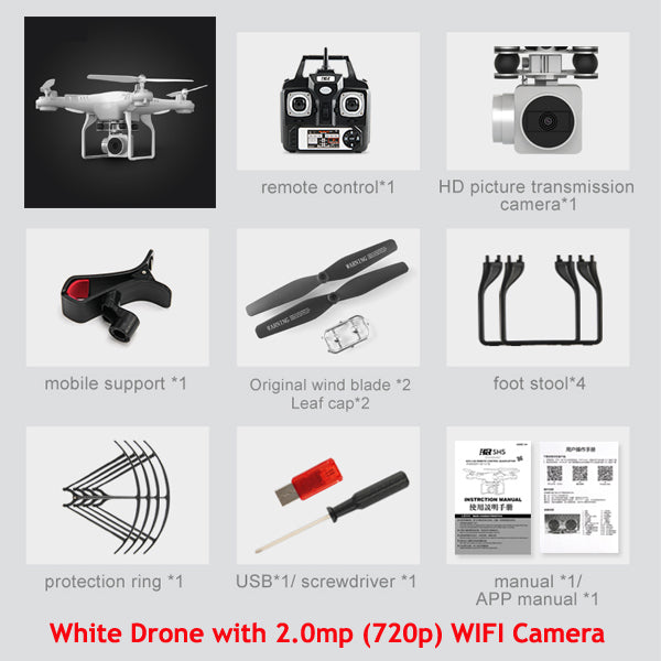 sh5h quadcopter fpv drones with camera hd quadcopter with wifi camera rc helicopter remote control toys white with camera