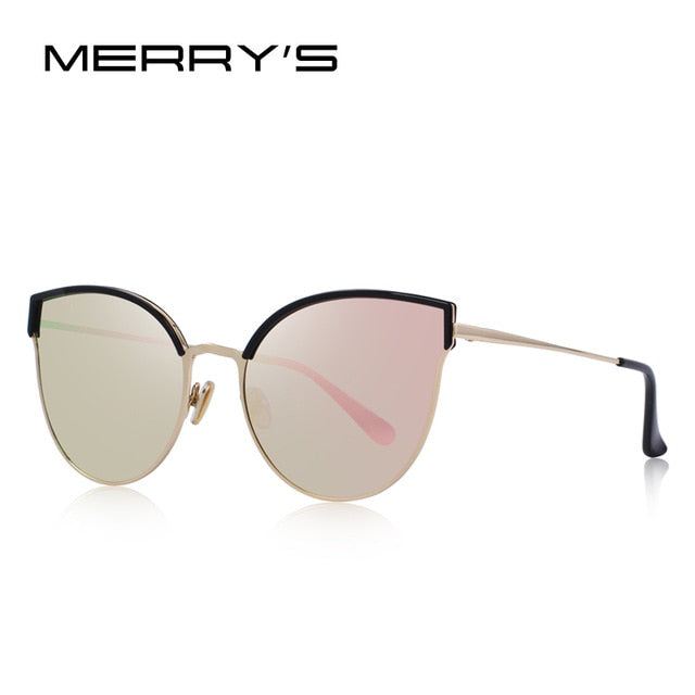 merry's design women brand designer cat eye polarized sunglasses uv400 protection c02 pink