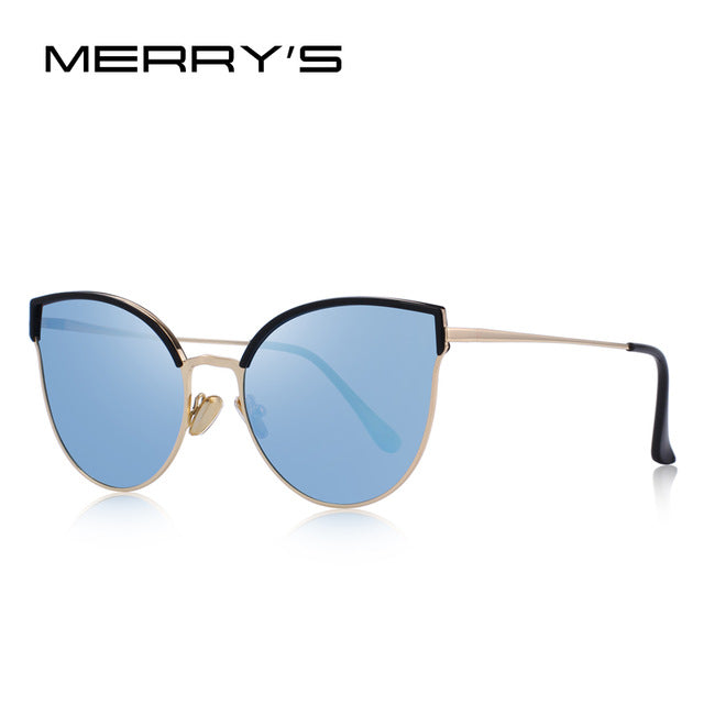 merry's design women brand designer cat eye polarized sunglasses uv400 protection c03 blue