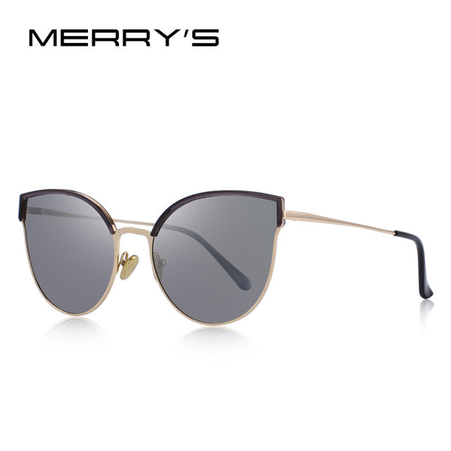 merry's design women brand designer cat eye polarized sunglasses uv400 protection c04 silver
