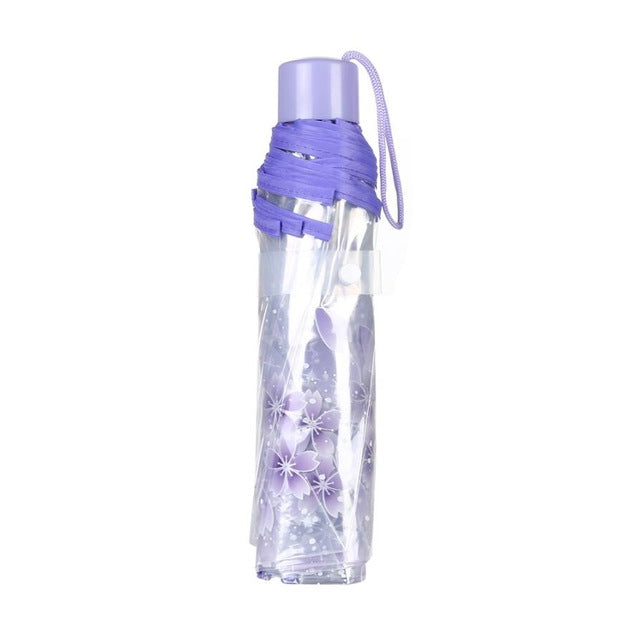 transparent clear umbrella cherry blossom mushroom apollo sakura 3 fold umbrella paraguas plegable transparente