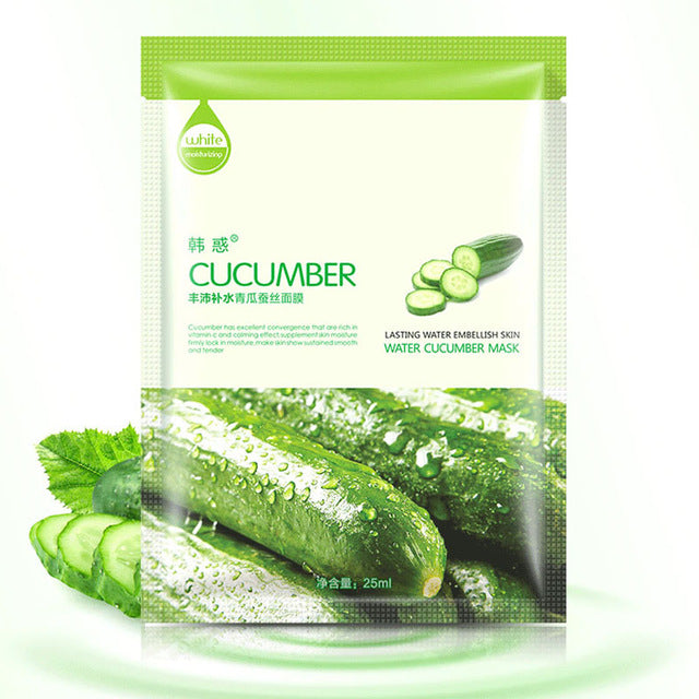 5pcs hanhuo acerola greentea cucumber aloe pearl cubilose face mask skin care facial mask white moisturizing oil control cucumber