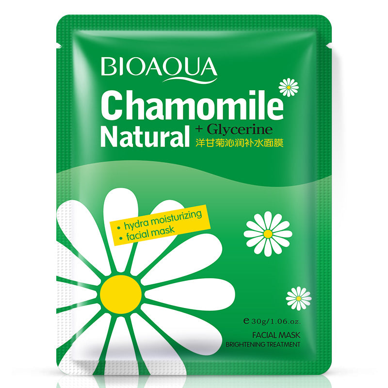 30g * 5pc bioaqua natural chamomile hydra moisturizing facial mask moist contractive pore soothing skin