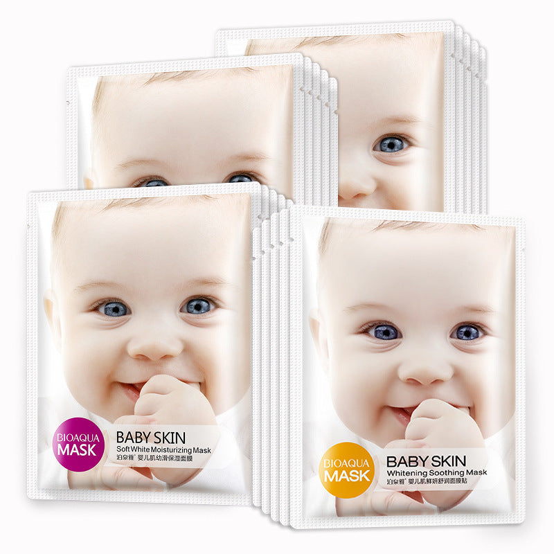 bioaqua 5pcs /set baby skin facial mask smooth moisturizing whitening wrapped mask oil control mask skin care