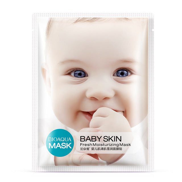 bioaqua 5pcs /set baby skin facial mask smooth moisturizing whitening wrapped mask oil control mask skin care sky blue