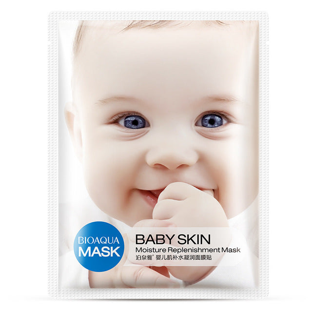 bioaqua 5pcs /set baby skin facial mask smooth moisturizing whitening wrapped mask oil control mask skin care blue