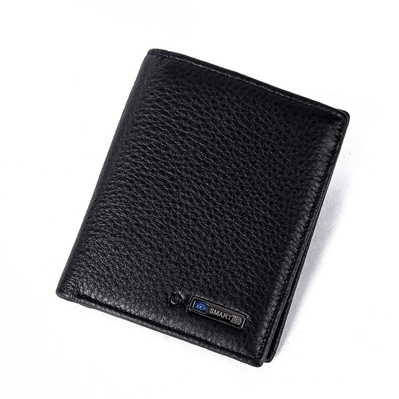 bluetooth smart wallet men leather genuine anti lost intelligent bluetooth purse male card holders carteira