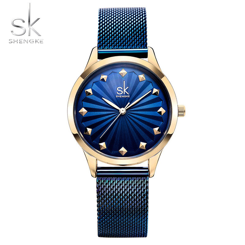 shengke wrist watch women fashion stainless steel quartz watches bracelet clock relogio feminino sk luxury ladies watches