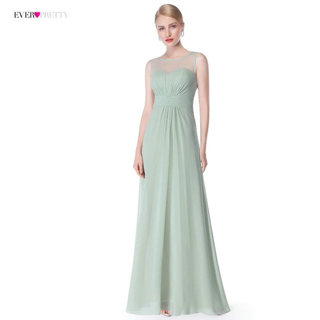 elegant long evening dress ever pretty ep08784 2017 real picture green chiffon a-line sleeveless beadings evening dresses