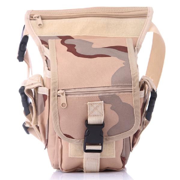 lumiparty waterproof outdoor tactical military leg pack waist bag pouch for camping hiking travel hunting molle pouch edc bag sand camouflage