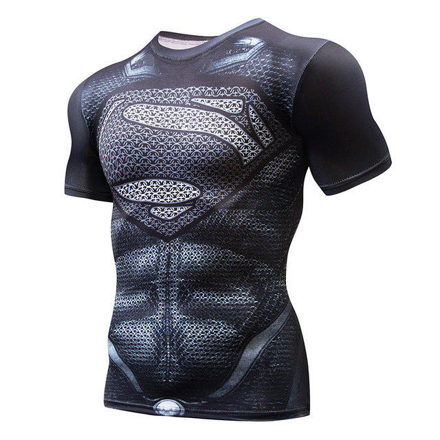 marvel superhero compression shirt men women cycling base layers bicycle short sleeve shirt highly breathbale underwear jersey