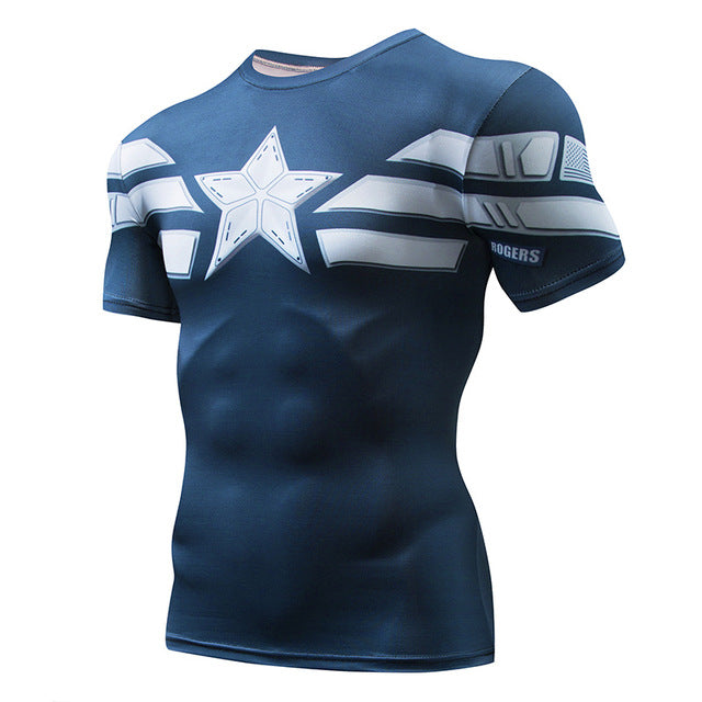 marvel superhero compression shirt men women cycling base layers bicycle short sleeve shirt highly breathbale underwear jersey