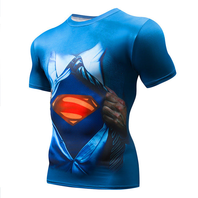 marvel superhero compression shirt men women cycling base layers bicycle short sleeve shirt highly breathbale underwear jersey