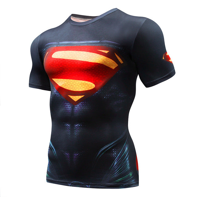 marvel superhero compression shirt men women cycling base layers bicycle short sleeve shirt highly breathbale underwear jersey