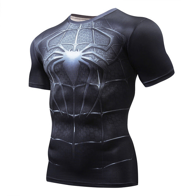 marvel superhero compression shirt men women cycling base layers bicycle short sleeve shirt highly breathbale underwear jersey