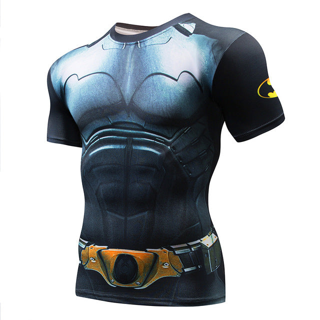 marvel superhero compression shirt men women cycling base layers bicycle short sleeve shirt highly breathbale underwear jersey