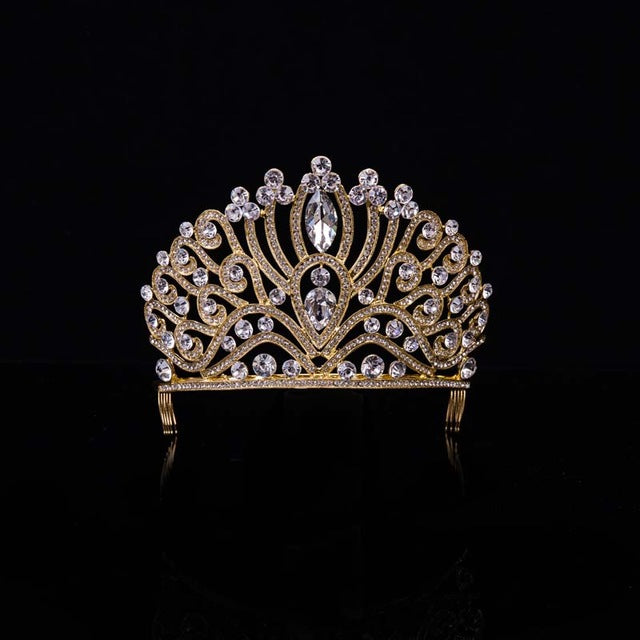 hot fashion tiara hair accessories 18k gold / white