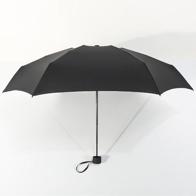 180g small fashion folding umbrella rain women gift men mini pocket parasol girls anti-uv waterproof portable travel  umbrellas black