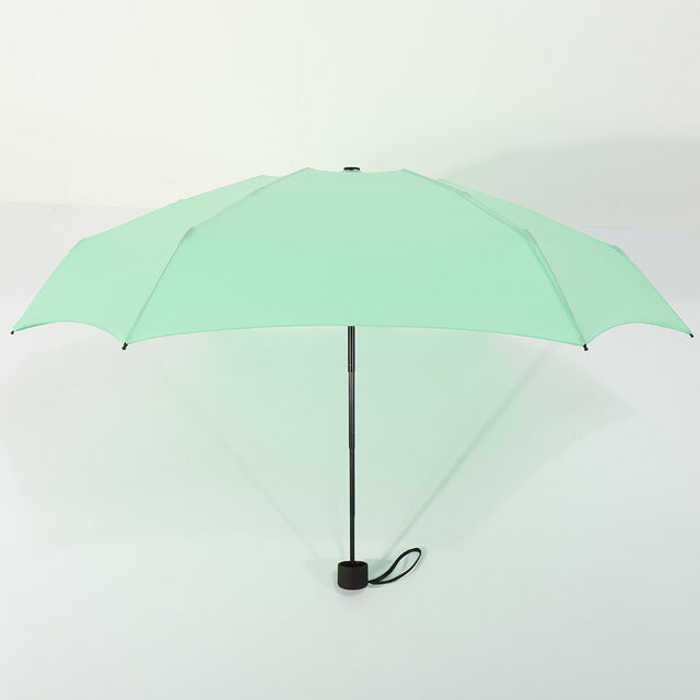 180g small fashion folding umbrella rain women gift men mini pocket parasol girls anti-uv waterproof portable travel  umbrellas green