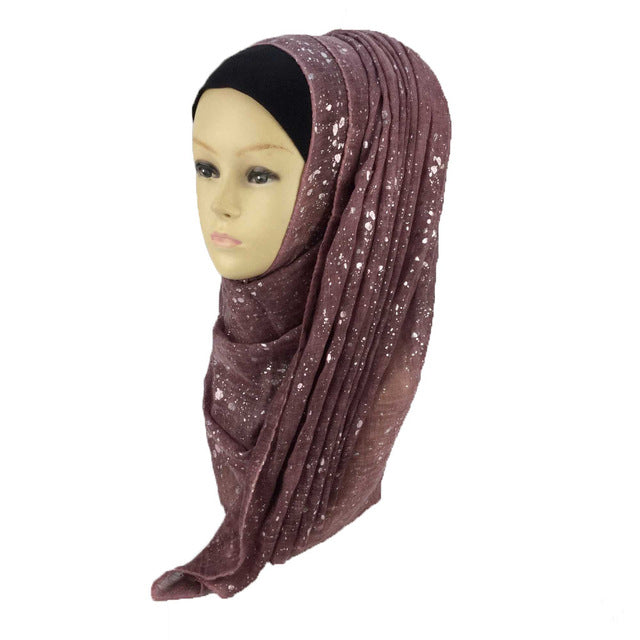 new muslim bronzing viscose fashion muslim scarf muslim hijab scarf islamic muslim headscarf color 1