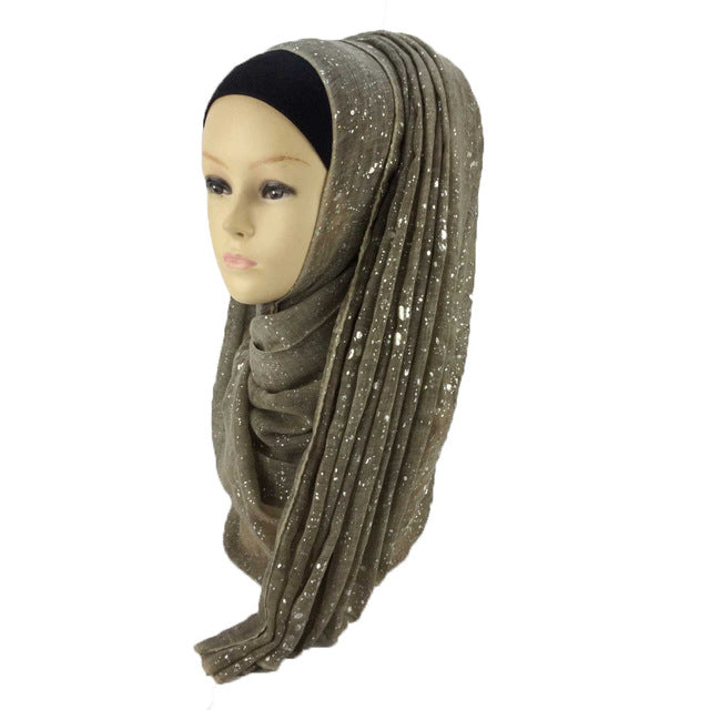 new muslim bronzing viscose fashion muslim scarf muslim hijab scarf islamic muslim headscarf color 5