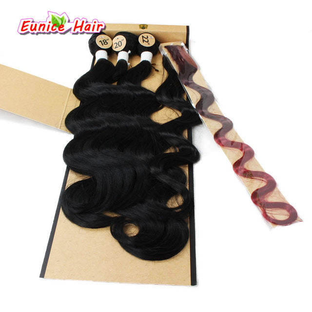 jet black color 1 single brown hair weft cosplay hair style cheap free shipping 1 bundle closure 1 piece clips women hairpiece #1 / 18inches