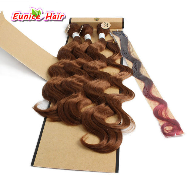 jet black color 1 single brown hair weft cosplay hair style cheap free shipping 1 bundle closure 1 piece clips women hairpiece #30 / 18inches