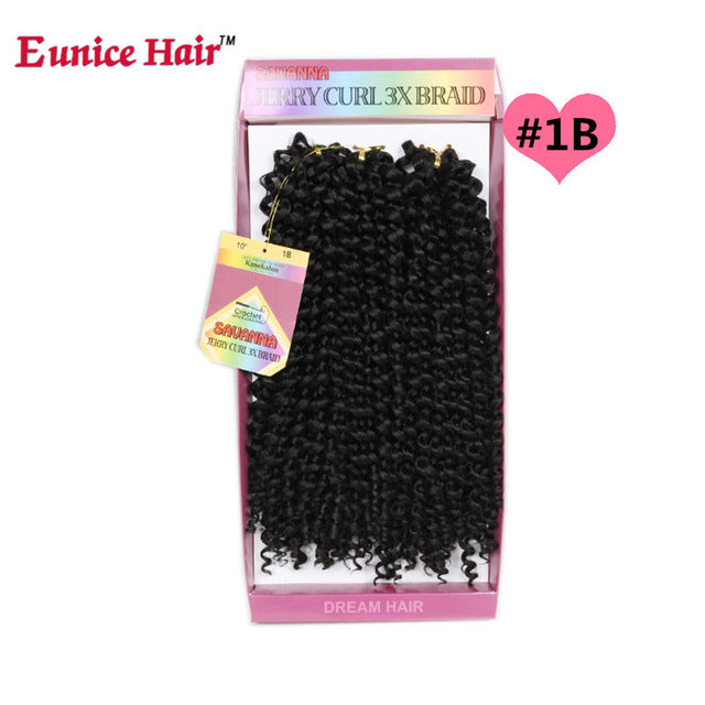 ombre burgundy/30 hair synthetic kinky curly crochet braids 10inch natural soft 3x eunice braiding hair extension 3 pieces/lot #3 / 10inches