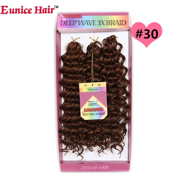 ombre burgundy/30 hair synthetic kinky curly crochet braids 10inch natural soft 3x eunice braiding hair extension 3 pieces/lot #14 / 10inches