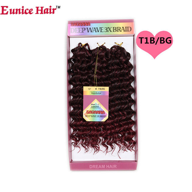 ombre burgundy/30 hair synthetic kinky curly crochet braids 10inch natural soft 3x eunice braiding hair extension 3 pieces/lot #17 / 10inches