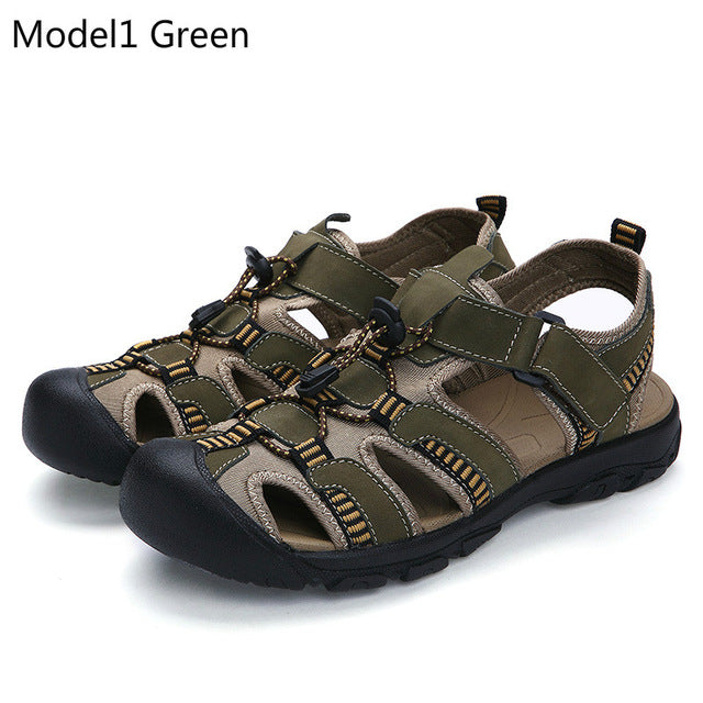 roxdia summer  new fashion breathable causal men sandals genuine leather beach shoes men shoes