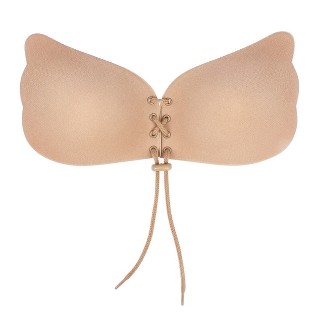 iado invisible bra super push up seamless self-adhesive sticky wedding party strapless bras for women wings brassiere underwear
