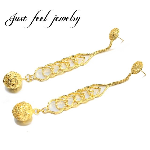 new nigerian gold color geometric drop earrings african style wedding tassel earrings e037004