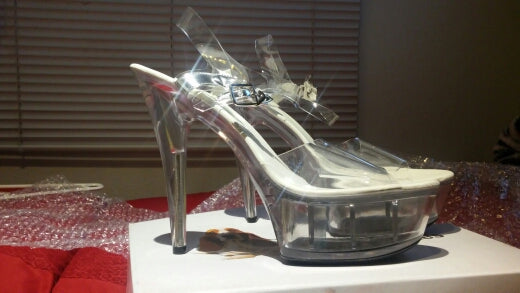 15 cm high-heeled crystal sandals nightclub dance shoes pole dancing shoes model high heels women's shoes