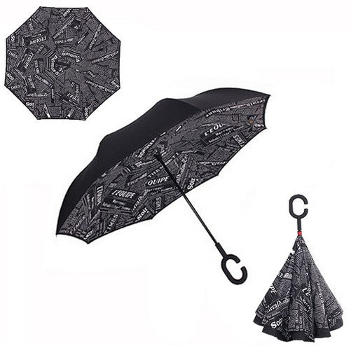 c handle windproof reverse folding umbrella women/female rain/sun  car inverted guarda-chuva high quality self stand parapluie 1