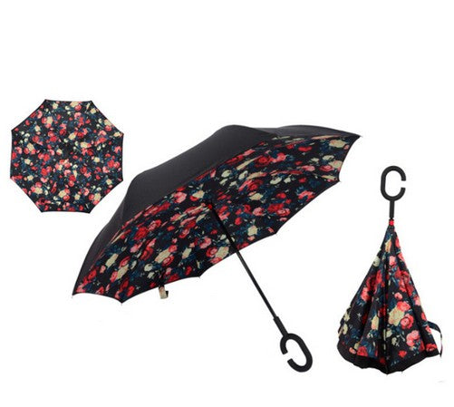 c handle windproof reverse folding umbrella women/female rain/sun  car inverted guarda-chuva high quality self stand parapluie 4