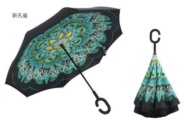 c handle windproof reverse folding umbrella women/female rain/sun  car inverted guarda-chuva high quality self stand parapluie 6