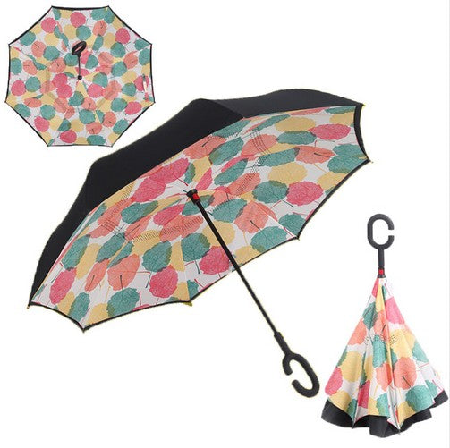 c handle windproof reverse folding umbrella women/female rain/sun  car inverted guarda-chuva high quality self stand parapluie 8