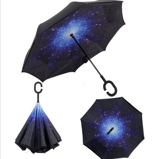 c handle windproof reverse folding umbrella women/female rain/sun  car inverted guarda-chuva high quality self stand parapluie 10
