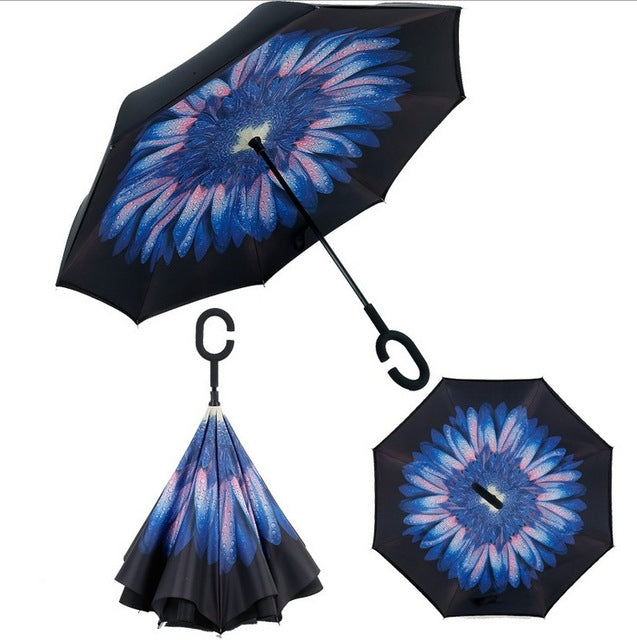 c handle windproof reverse folding umbrella women/female rain/sun  car inverted guarda-chuva high quality self stand parapluie 13