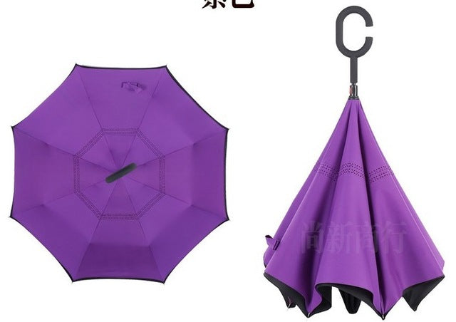 c handle windproof reverse folding umbrella women/female rain/sun  car inverted guarda-chuva high quality self stand parapluie 17