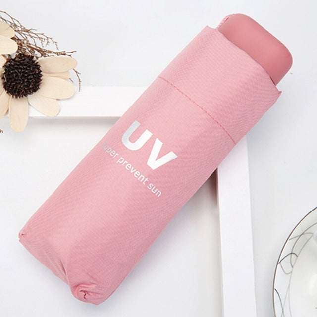 uv protection umbrella sunny and rainy umbrella folding & mini pockets umbrella black umbrella pp