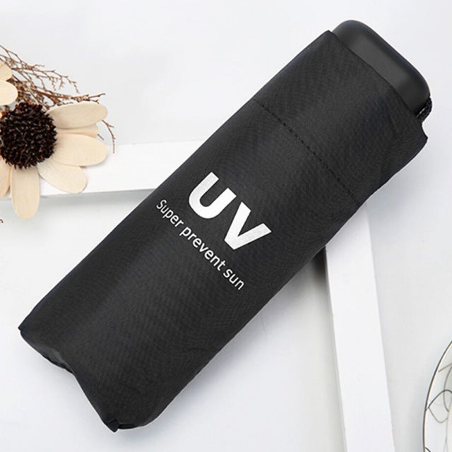 uv protection umbrella sunny and rainy umbrella folding & mini pockets umbrella black umbrella b