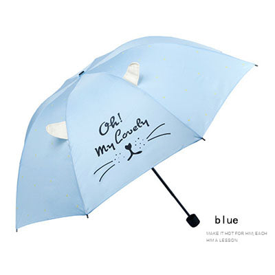 simanfei umbrellas 2018 new creative cat pattern three folding umbrella lightweight foldable pocket women men umbrellas for rain 2