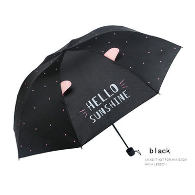 simanfei umbrellas 2018 new creative cat pattern three folding umbrella lightweight foldable pocket women men umbrellas for rain 3
