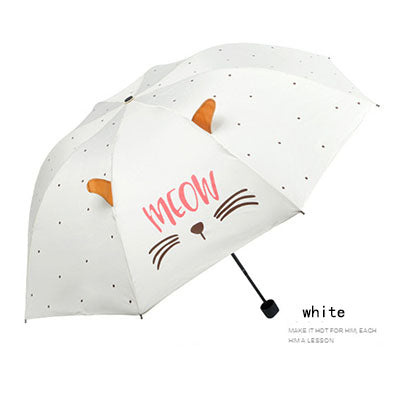 simanfei umbrellas 2018 new creative cat pattern three folding umbrella lightweight foldable pocket women men umbrellas for rain 4