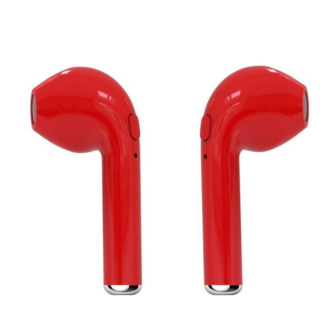 t-gtexnik earphones hbq i7  wireless bluetooth earphone in-ear tws 1 pair mini earbuds  bluetooth v4.2 stereo headset for iphone red