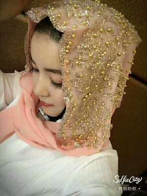 new color collection beading muslim women lace chiffon hijab h